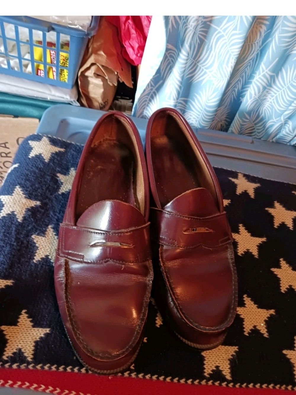 Men's Vtg Classic Penny Loafers in Burgundy Unbranded Size 10 M - Picture 1 of 5